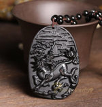 Подвеска Мистический Единорог обсидиан