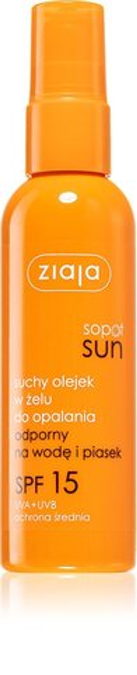 Ziaja Sopot Sun - сухое масло в геле для загара, устойчивое к воде и песку /  SPF 15 90  ml  / GTIN 5901887040477