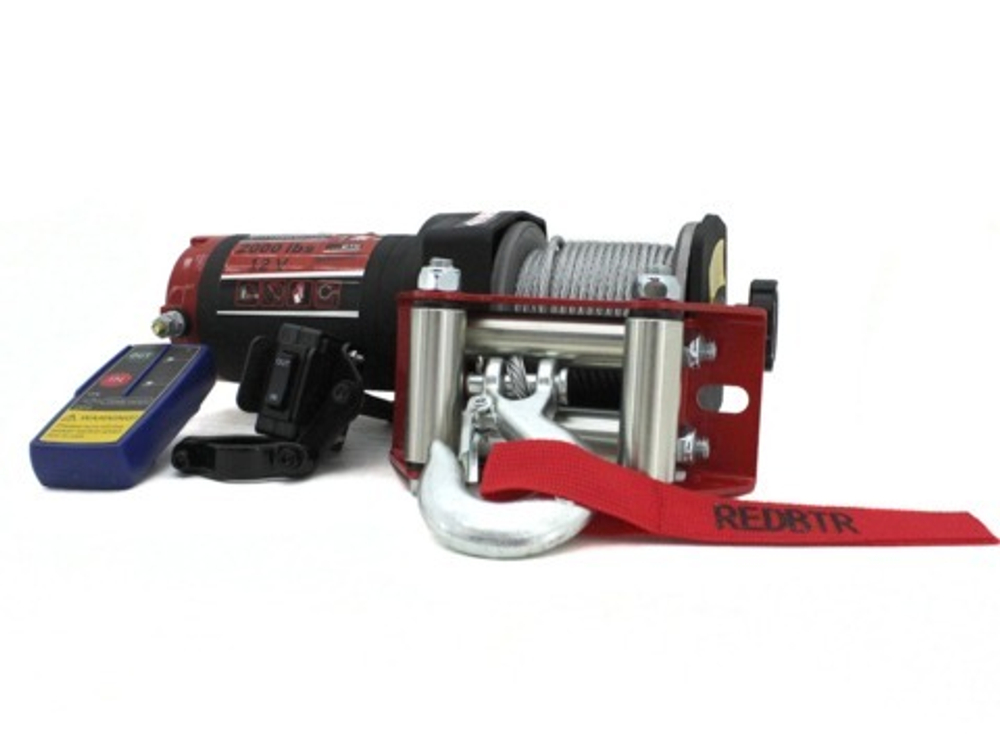 Лебедка для квадроцикла 12В 2000 lbs (907 кг) 1,6 кВт (стальной трос)