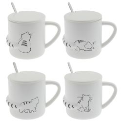 GAEM Кружка с крышкой и ложкой, 400 мл, L8,5 W12 H8 см, 4в.