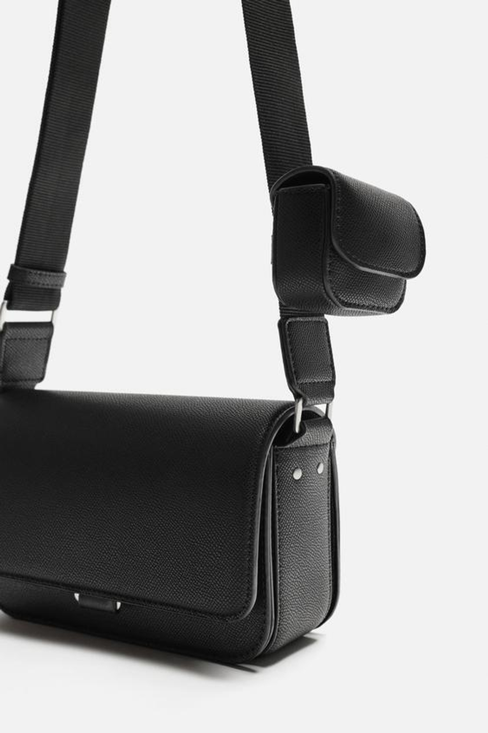 ZARA СУМКА С ТЕКСТУРОЙ, ЧЕРНЫЙ