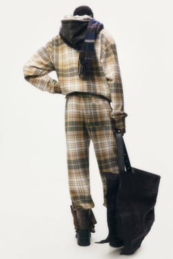 H&M - Glenn Martens Клетчатые спортивные штаны, бежевый