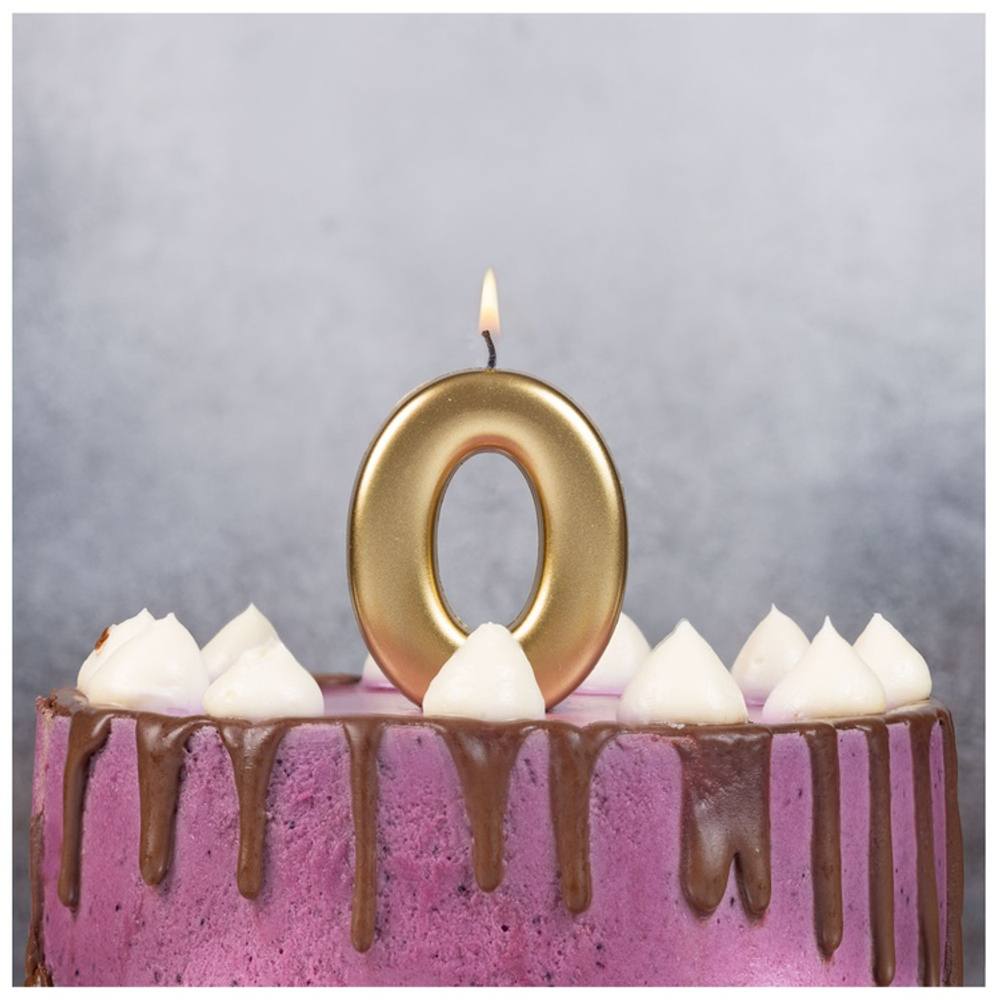 Свечи-цифры Золотые, 8 см