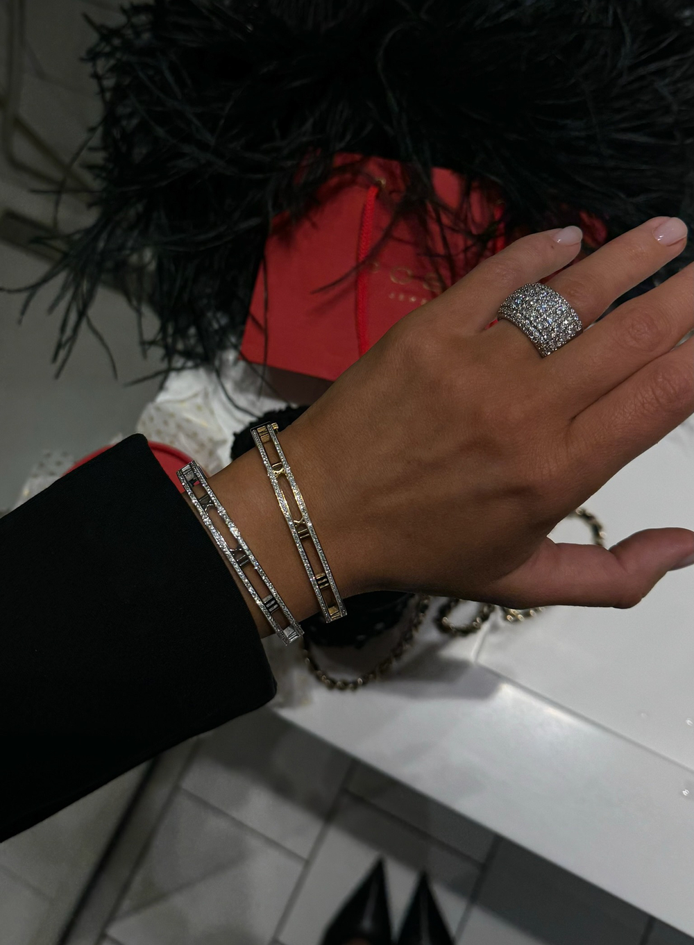 Браслет римские цифры с фианитами gold