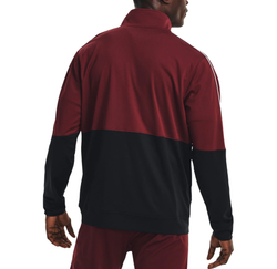 Мужская теннисная кофта Under Armour Men's UA Pique Track Jacket - chestnut red/black