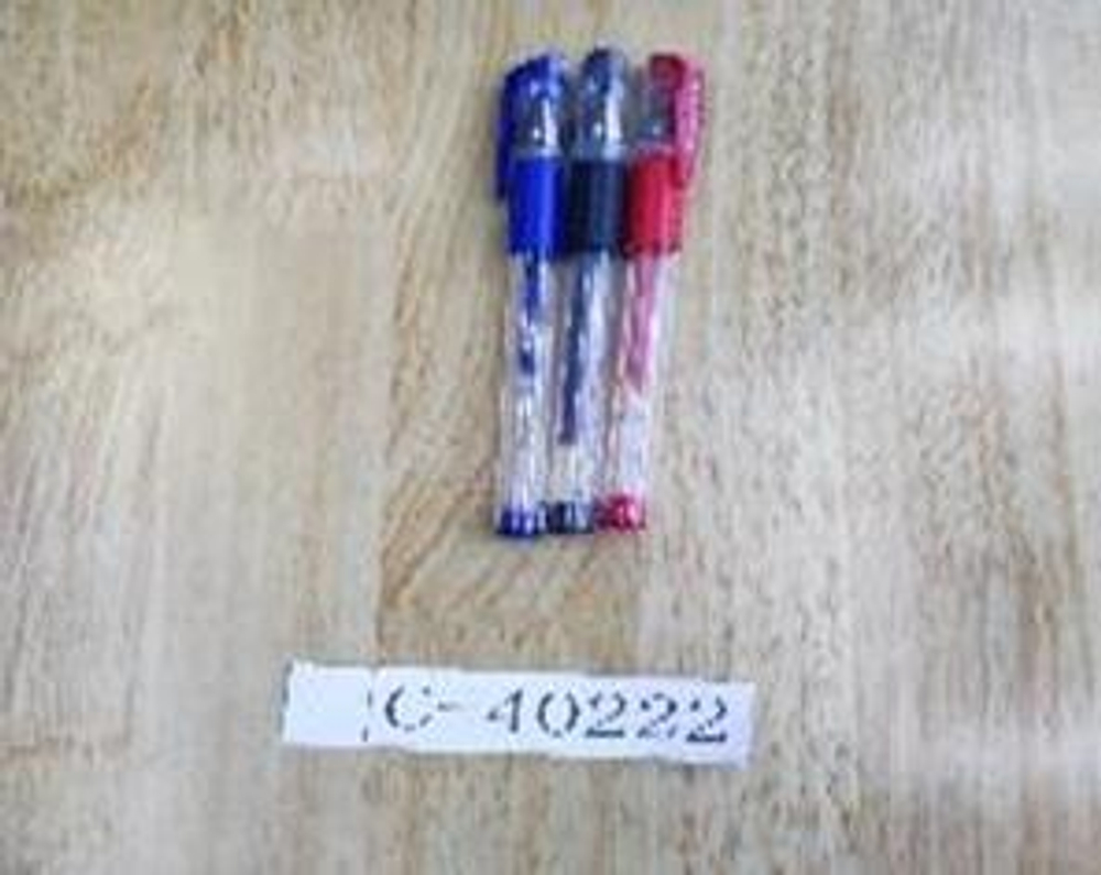 Набор гелевых ручек 3 цвета, с грипом, , в ПВХ упаковке, С-40222