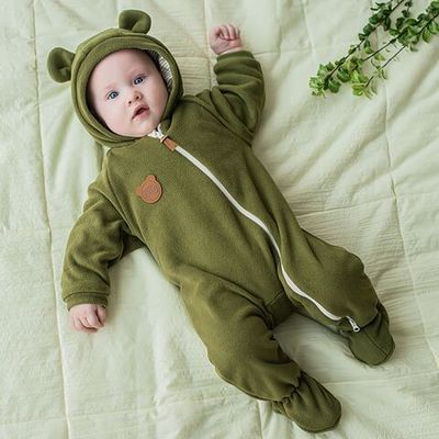 Fleece jumpsuit with earflaps 3-18 months - Bamboo