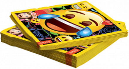 Салфетки, Смайл, Emoji, Черный, 33 х 33 см, 12 шт.