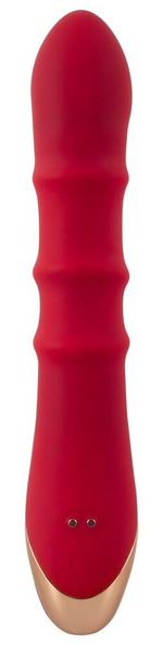 Красный вибратор-кролик с 3 подвижными кольцами Rabbit Vibrator with 3 Moving Rings - 23,7 см. (Цвет: красный)