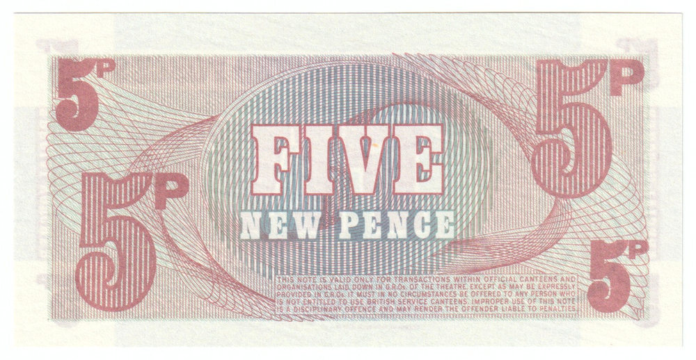 British Armed Forces, 5 New Pence, 1972, UNC