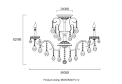 Светильник потолочный Crystal Lux MONTANA PL12