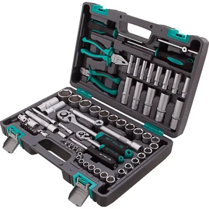Набор инструментов, 1/2", 1/4", CrV, 69 предм.// STELS 14108