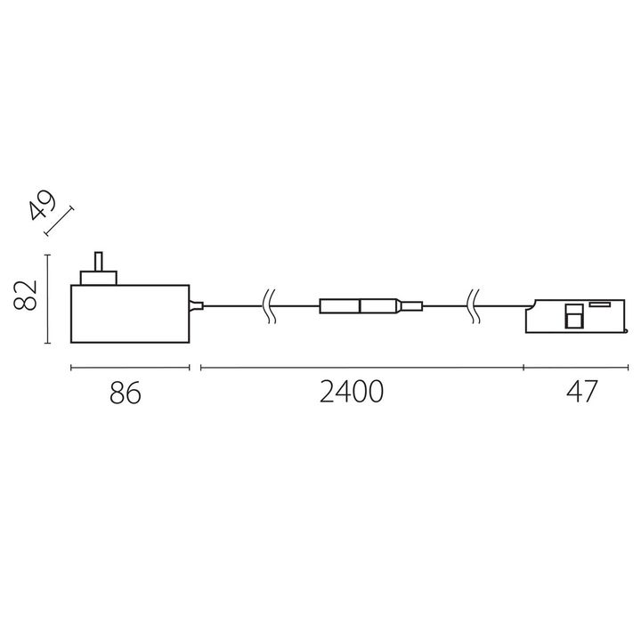 Блок питания 24V в розетку с подводом питания (506005+506197) к трекам Lightstar Linea 48W LP48W506197