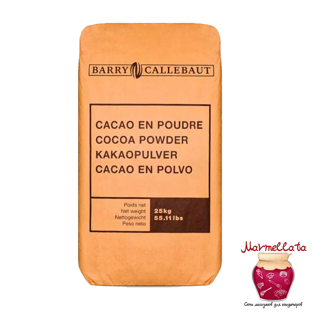 Какао-порошок алкализованный с пониженным содержанием жира 10-12%, Callebaut, 500 гр.