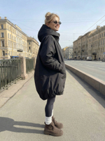 Утеплённая парка женская антрацит (мебрана)