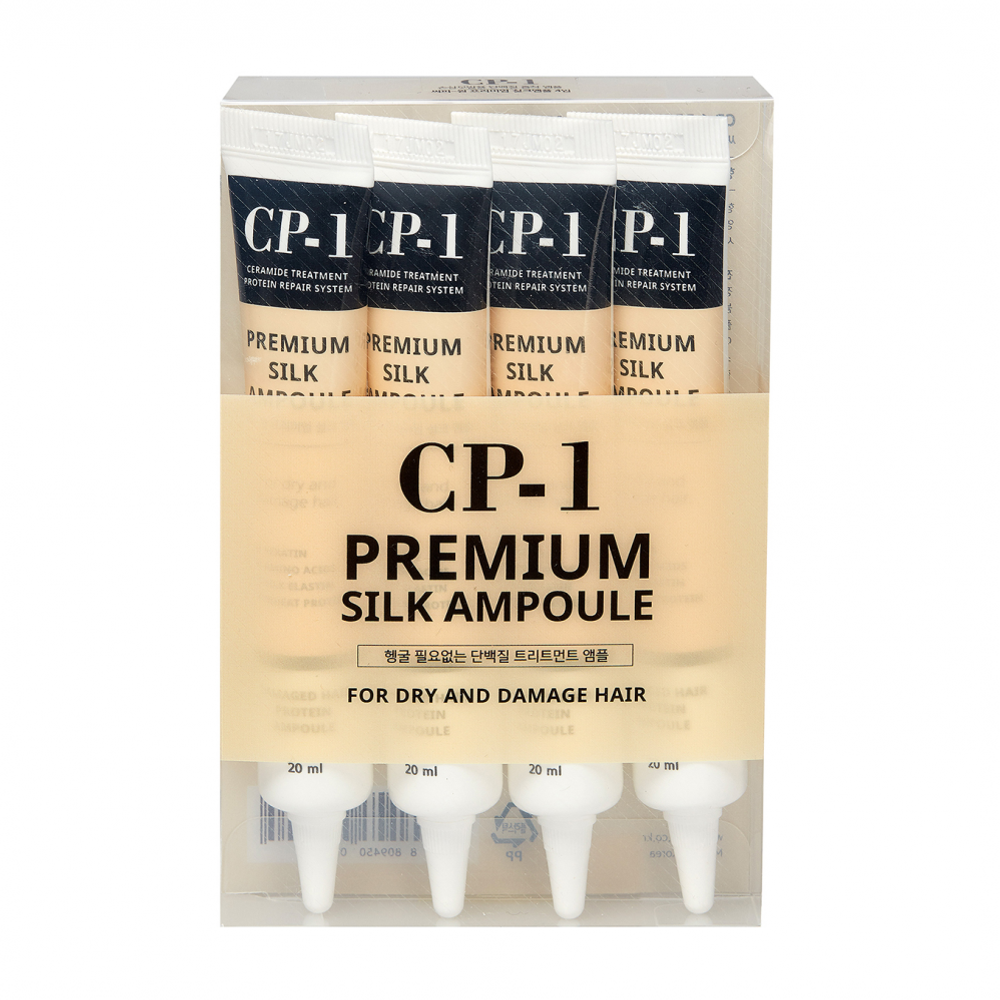 Сыворотка для волос Esthetic House CP-1 Premium Silk Ampoule с протеинами шелка, жожоба, арганы, церамидом 20 мл x 4 шт