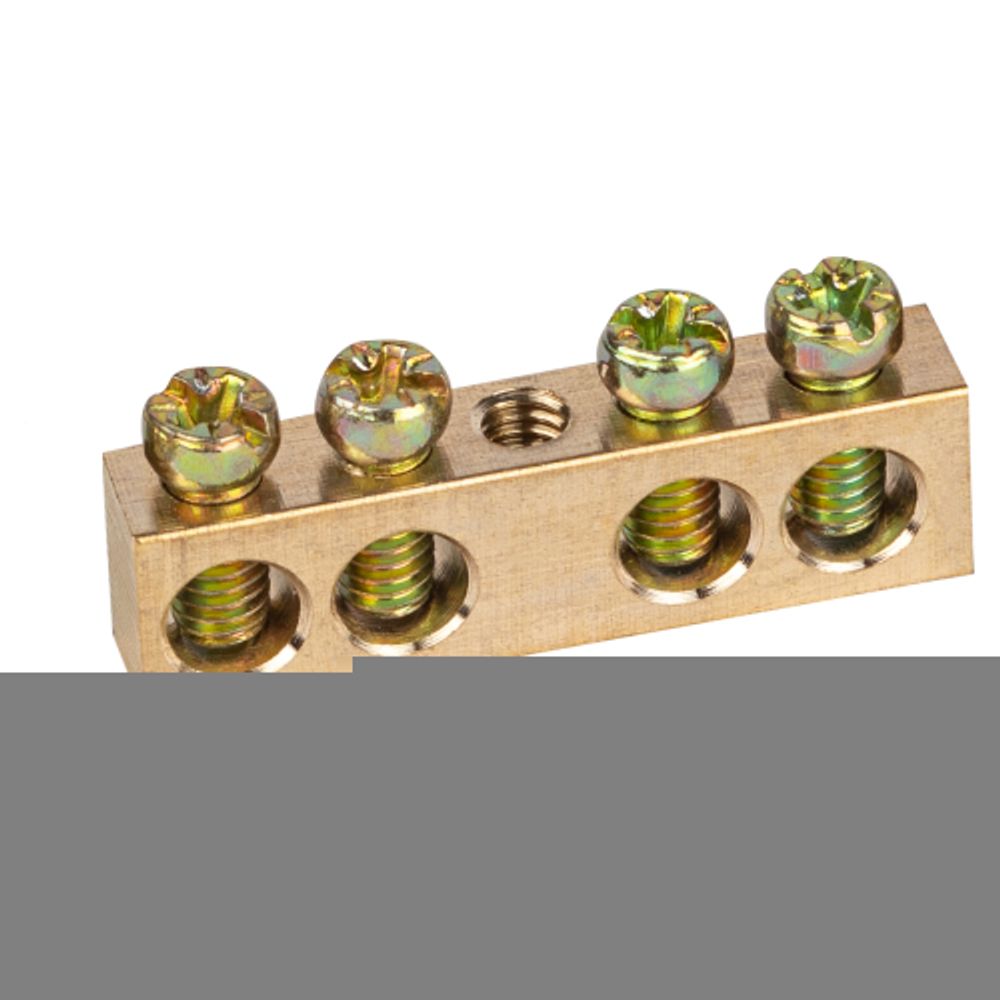 Шина ЭРА NO-122-12 PEN земля-ноль 6х9мм 4/1 латунная с креплениями по центру