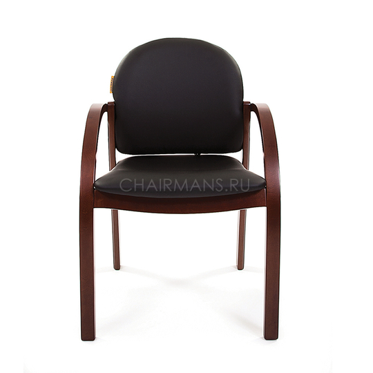 Кресло посетителя Chairman 659 темный орех/экокожа Теrrа черный матовый