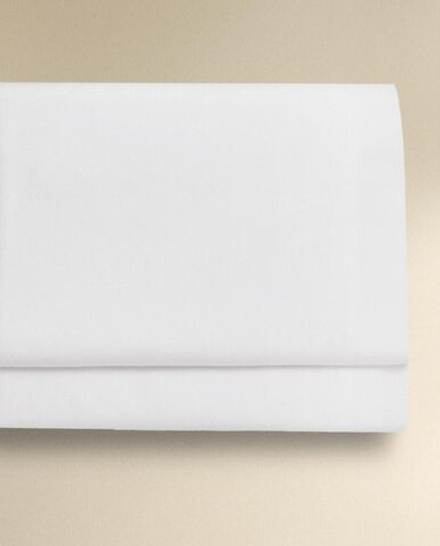Zara Home - Простыня из ситцевого хлопка с декоративным краем (500 нитей), белый, 160x280 см