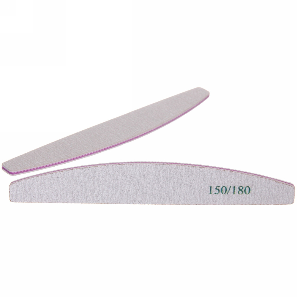 Пилка для ногтей наждачная в пакете «Ultramarine - Professional» абр. 150/180, полумесяц, цвет серебро, 17,8*2,8см