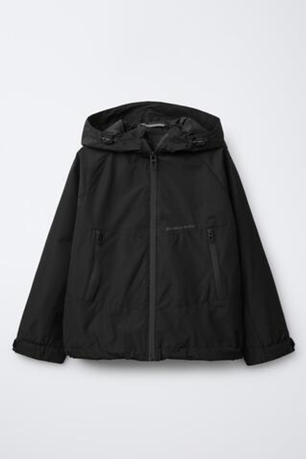 ZARA ЛЕГКАЯ КУРТКА С КАПЮШОНОМ WATER REPELLENT, ЧЕРНЫЙ