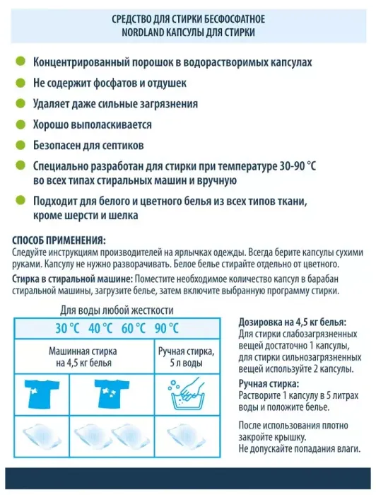 Nordland ECO капсулы для стирки 32 шт.