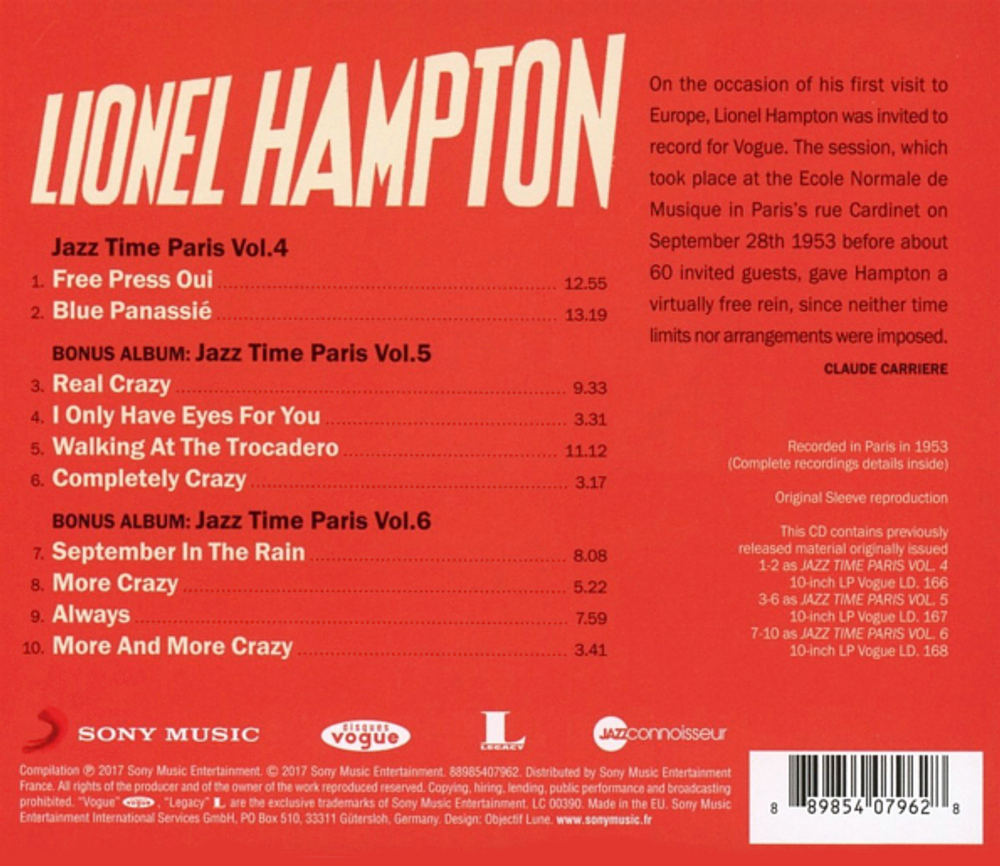 Lionel Hampton / Jazz Time Paris Vol. 4, 5 & 6 (CD)
