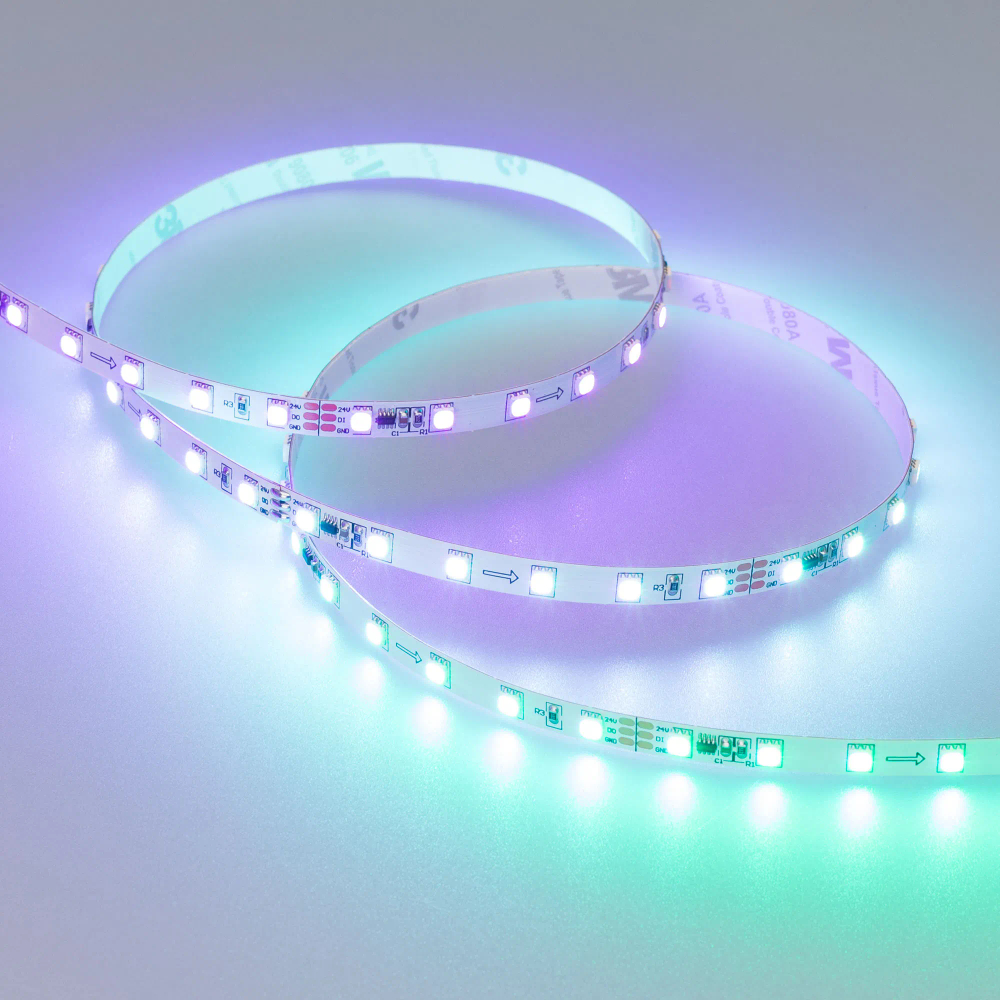 Светодиодная лента SPI-F72-7mm 24V RGB-PX6 (14.4 W/m, IP20, 3535, 5m) (Arlight, Открытый, IP20) 030195(2)