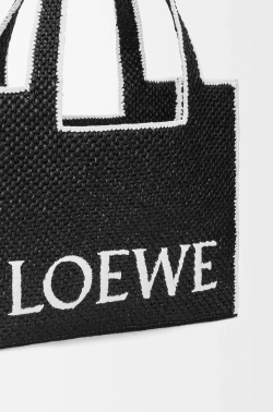 Loewe Большая сумка-тоут Font из рафии, черный