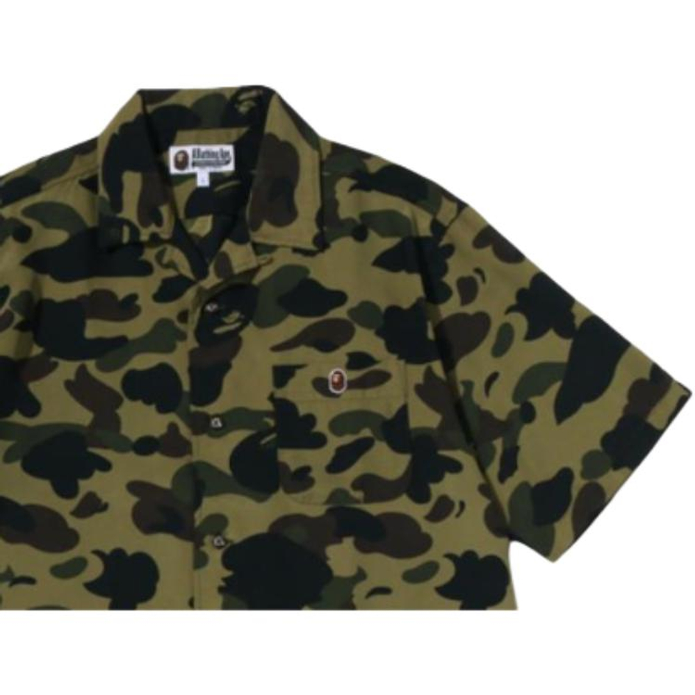 A Bathing Ape Bathing Ape 1st Camo Shirts Camouflage Pattern Moderate Polyester Summer 0zxsrm007321q зеленый
