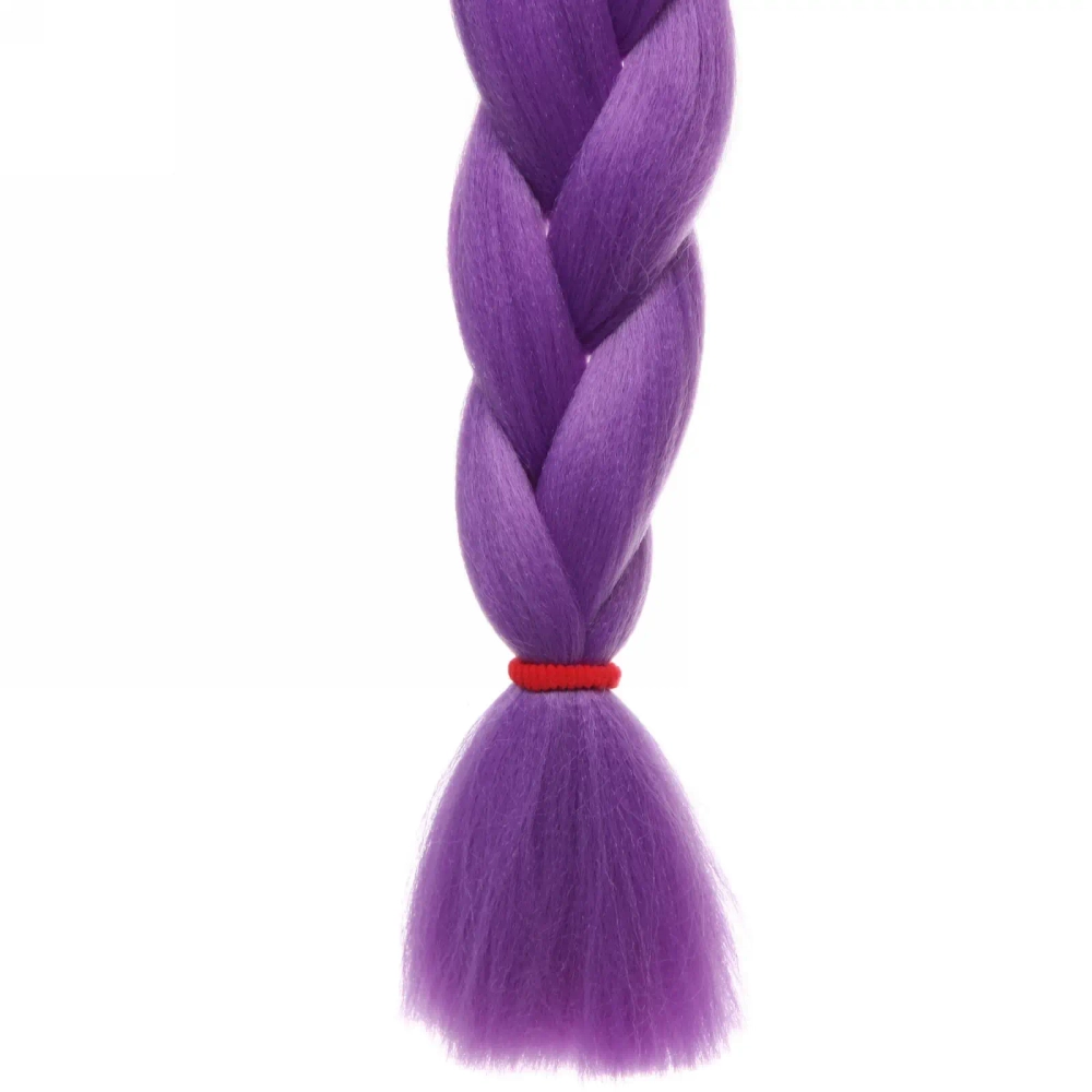 Цветная коса канекалон «Необыкновенная» 100г, 55 см, чёрный/сиреневый