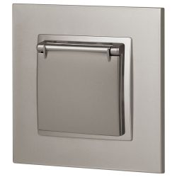 Розетка ЭРА Elegance 14-2103-16 с заземлением 2P+E Schuko со шторками с крышкой 16А-250В титан