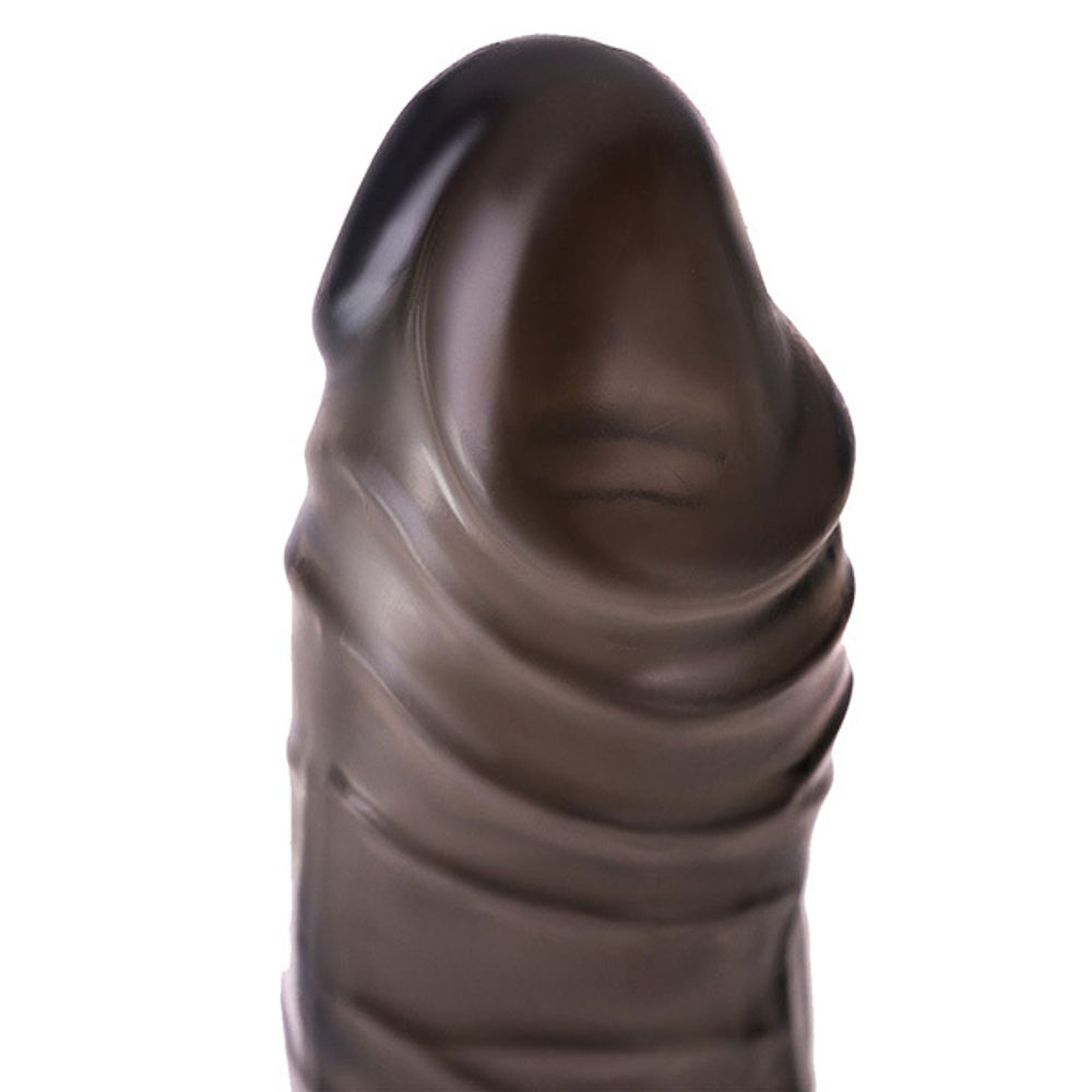 Дымчатая закрытая насадка с подхватом и анальным стимулятором ToyFa XLover 748027