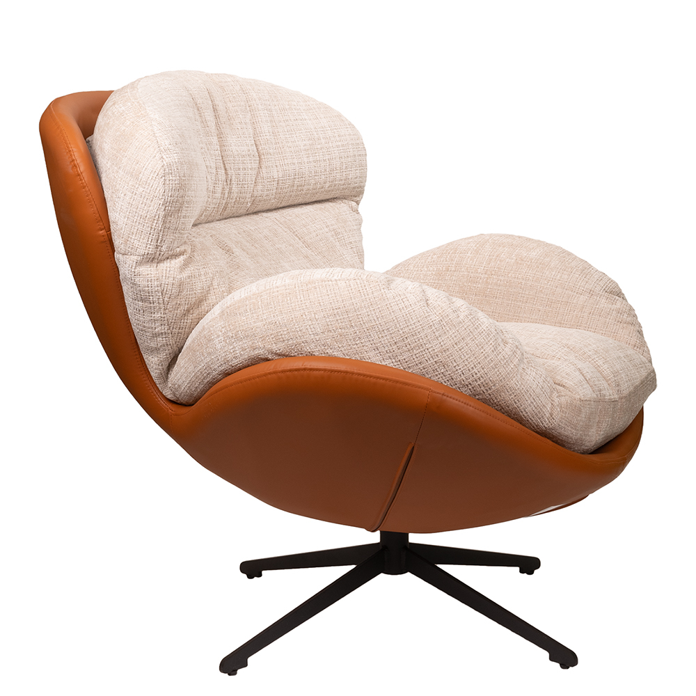 Кресло BLISS оранж/серый, экокожа, шенилл