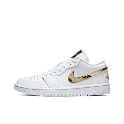 Женские кроссовки Air Jordan 1 Retro Low 'White Metallic Gold' CZ4776-100