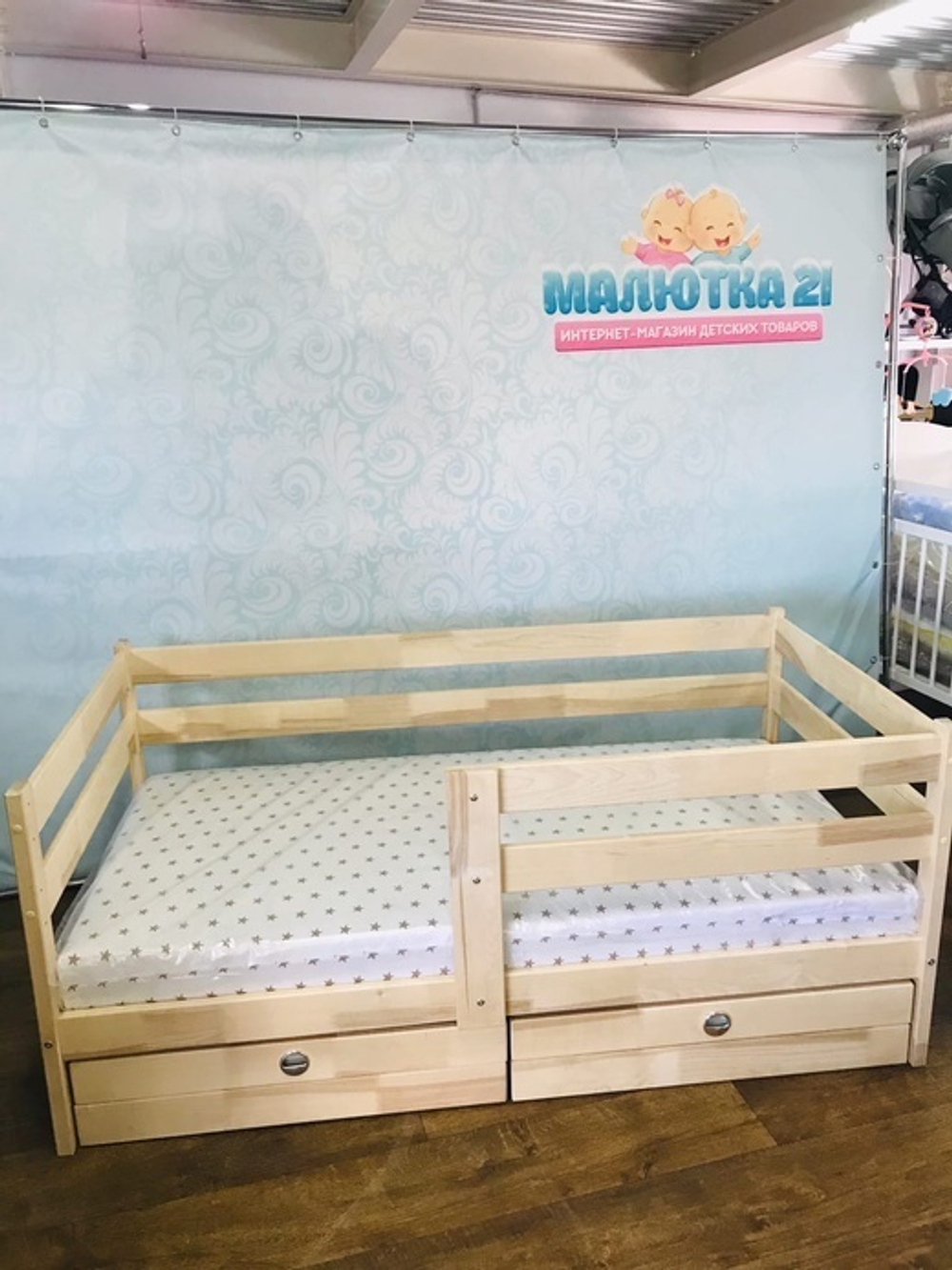 Кровать подростковая "Софа" 160*80 см без покраски 2 борт, (ДМВ)