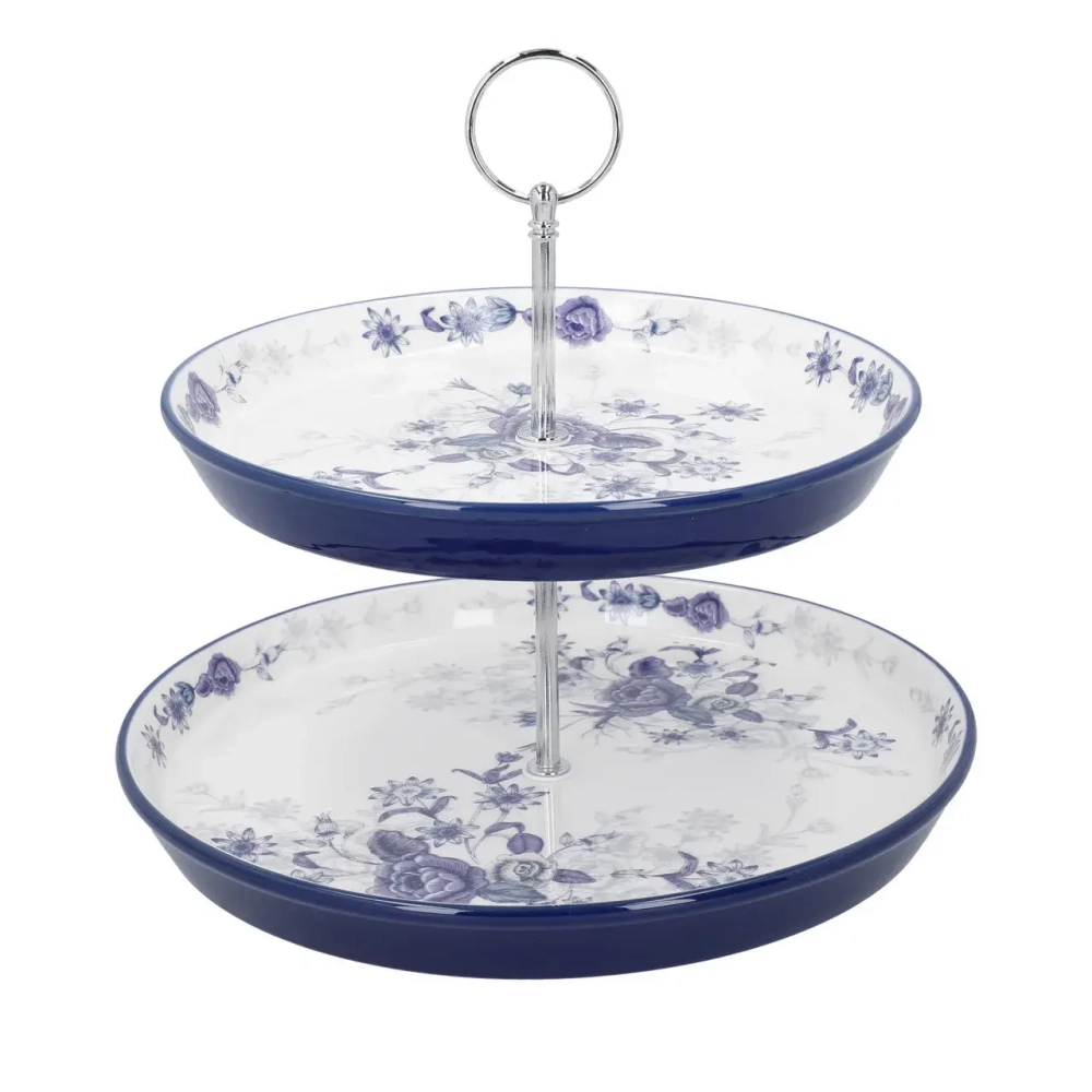 Kitchen Craft London Pottery 26 см 1-ярусный стеклянный поднос Голубая роза
