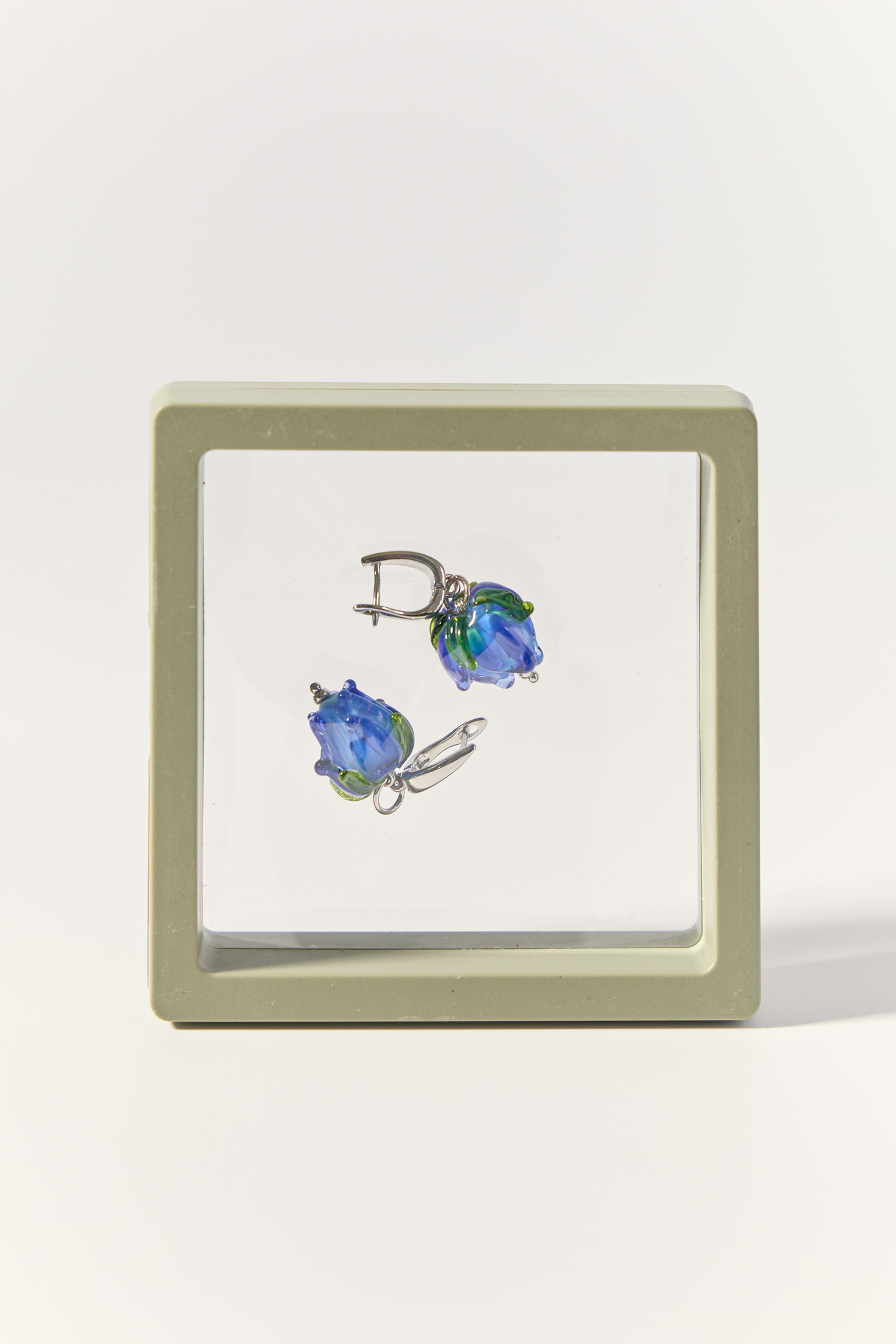 Серьги Колокольчики, стекло