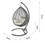 Кресло подвесное Элис арт.CN14625 (стойка+осн.черн.,корзн.серая.,подуш.сер. 3уп.(М))