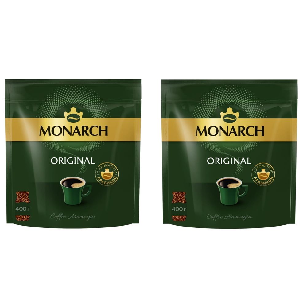 Кофе растворимый Jacobs Monarch, пакет 400 г, 2 шт