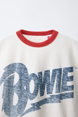 ZARA ФУТБОЛКА С ПРИНТОМ BOWIE™, ЭКРЮ