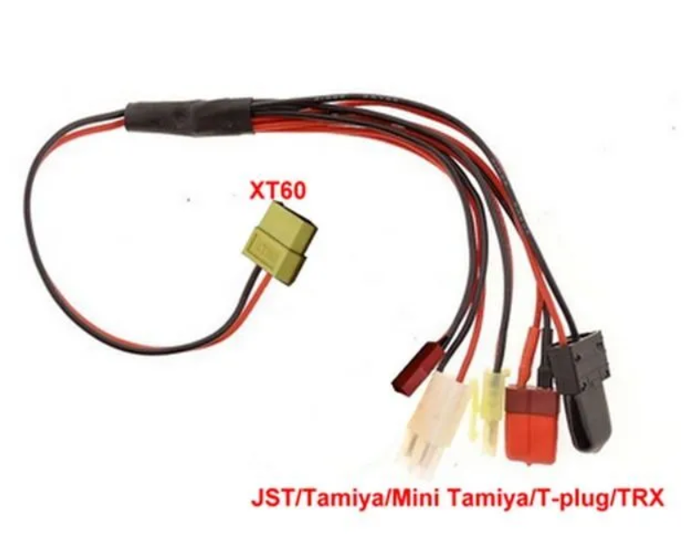 Кабель для зарядного устройства XT60 - TRX/Tamiya/JST/T-plug/Mini Tamiya