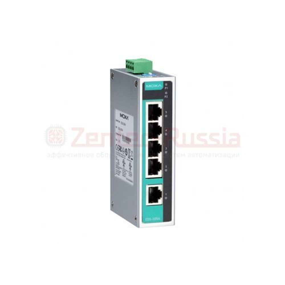 MOXA EDS-205A промышленный неуправляемый Ethernet коммутатор, 5 портов 10/100 BaseT(X) (разъем RJ45)