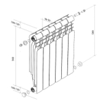 Радиатор биметаллический ROYAL THERMO Vittoria Super 2.0 500*90  4 сек.