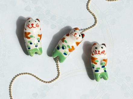 Бусина "Котенок" 27х12мм, керамика