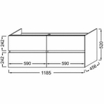 EB2384-J5 TOLBIAC Тумба подвесная, 120 см, 4 ящика, Белый лак глянец