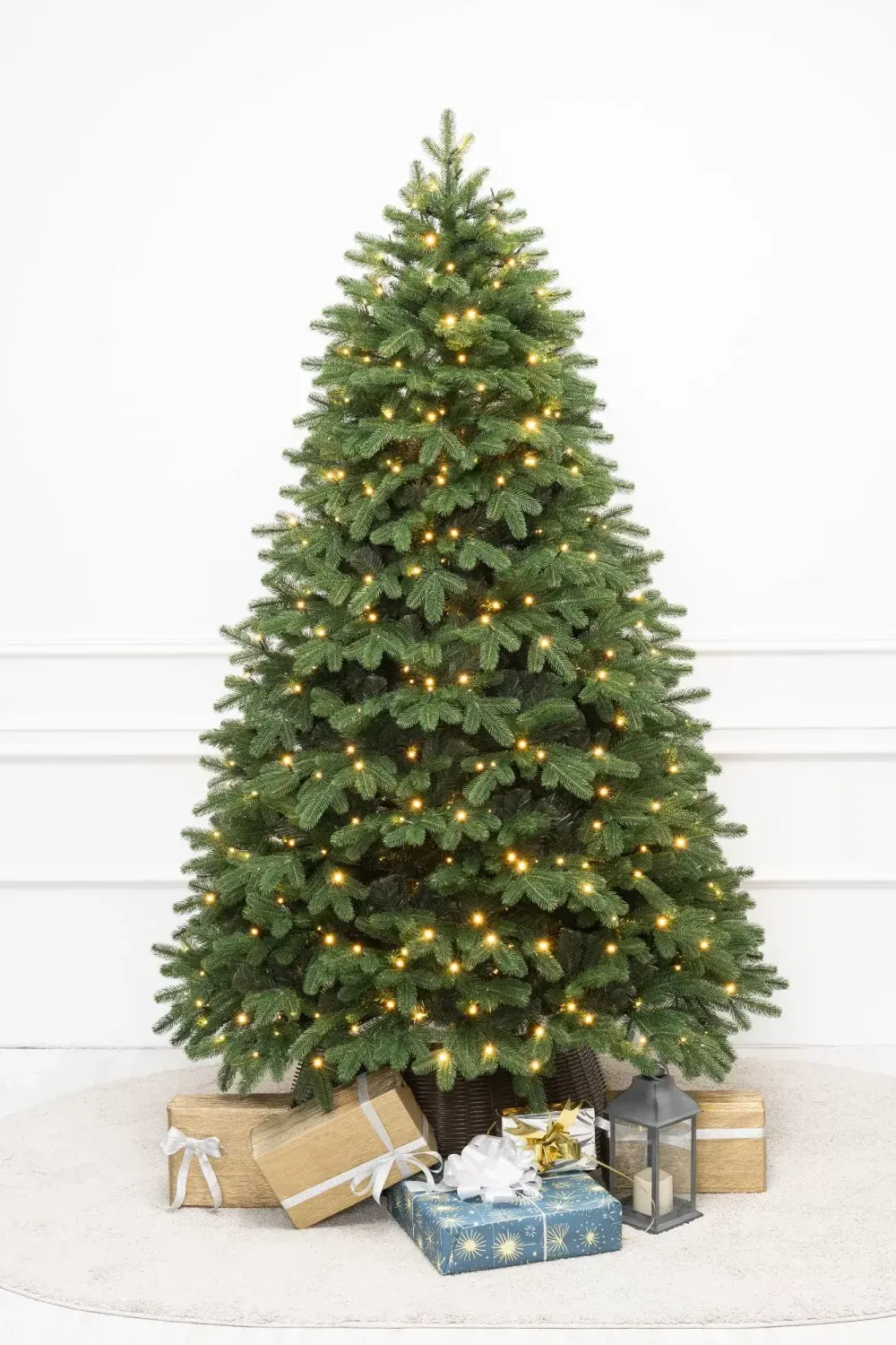 Ель с гирляндой встроенной «Парижанка» (Литая+пвх) 120 см / 1.2 м