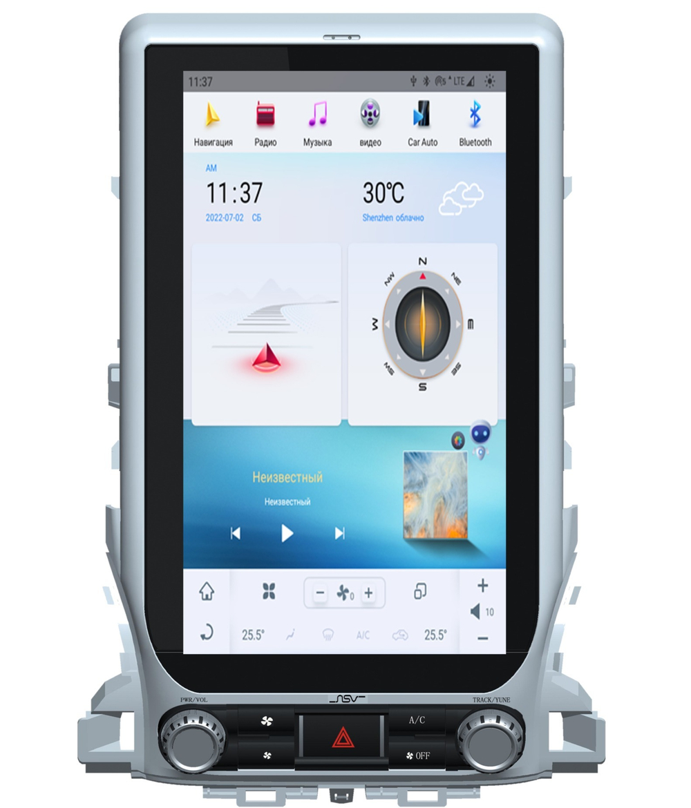 Магнитола для Toyota Land Cruiser 200 2015-2021 (без JBL) - Carmedia ZF-1807L-GE "Тесла-Стиль" монитор 13.6" на Android 13, 8/128ГБ, Carplay, 4G SIM слот