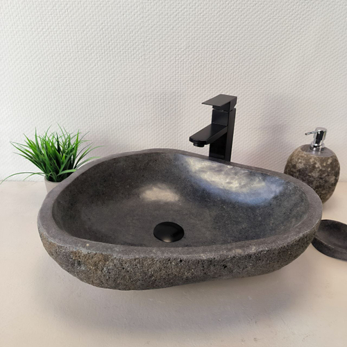 Раковина из речного камня RS-66021 53х41х15 из натурального камня