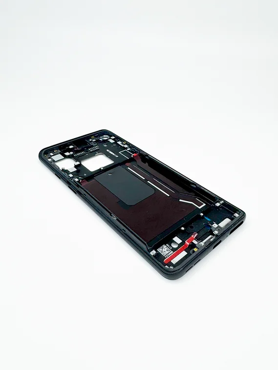 Средняя часть корпуса (рамка) для OnePlus 9R черная (Carbon Black)